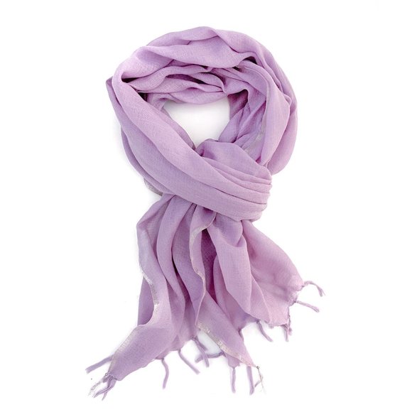 J. Crew Accessories - J. Crew Wool Lavender Scarf w/ Silver Trim